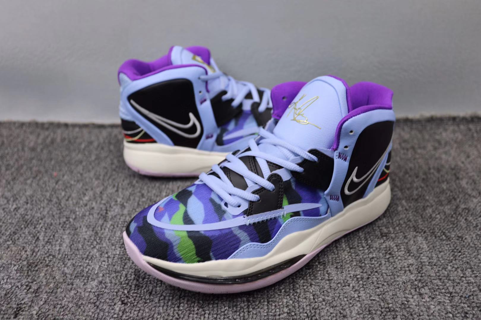 2021 Nike Kyrie Irving 8 Purple Blue Green Black White Shoes - Click Image to Close